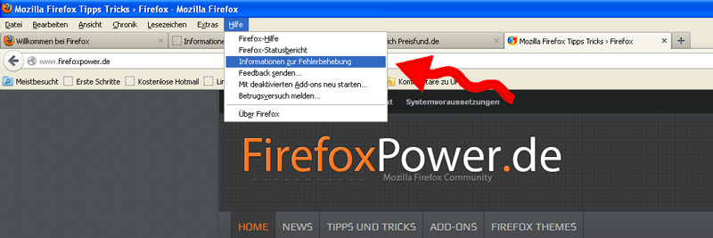 Mozilla Firefox Reseten