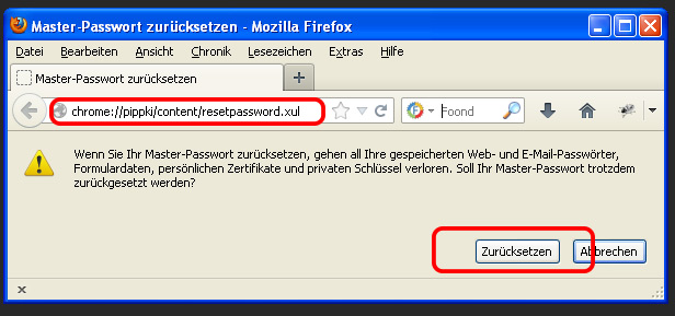 Firefox Master-Passwort vergessen