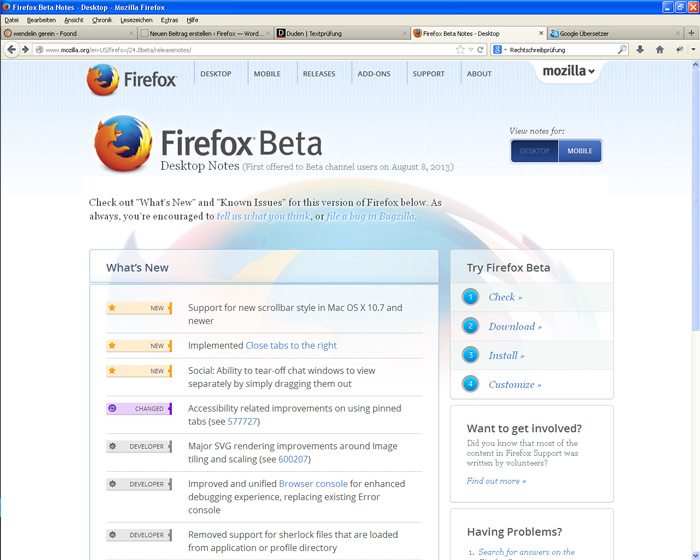 Firefox 24.0 Beta